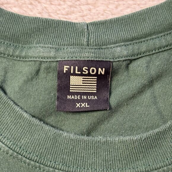 Filson Men's T-Shirt Lumberjack Graphic Print Green XL Crew Neck Made In USA - Picture 2 of 6